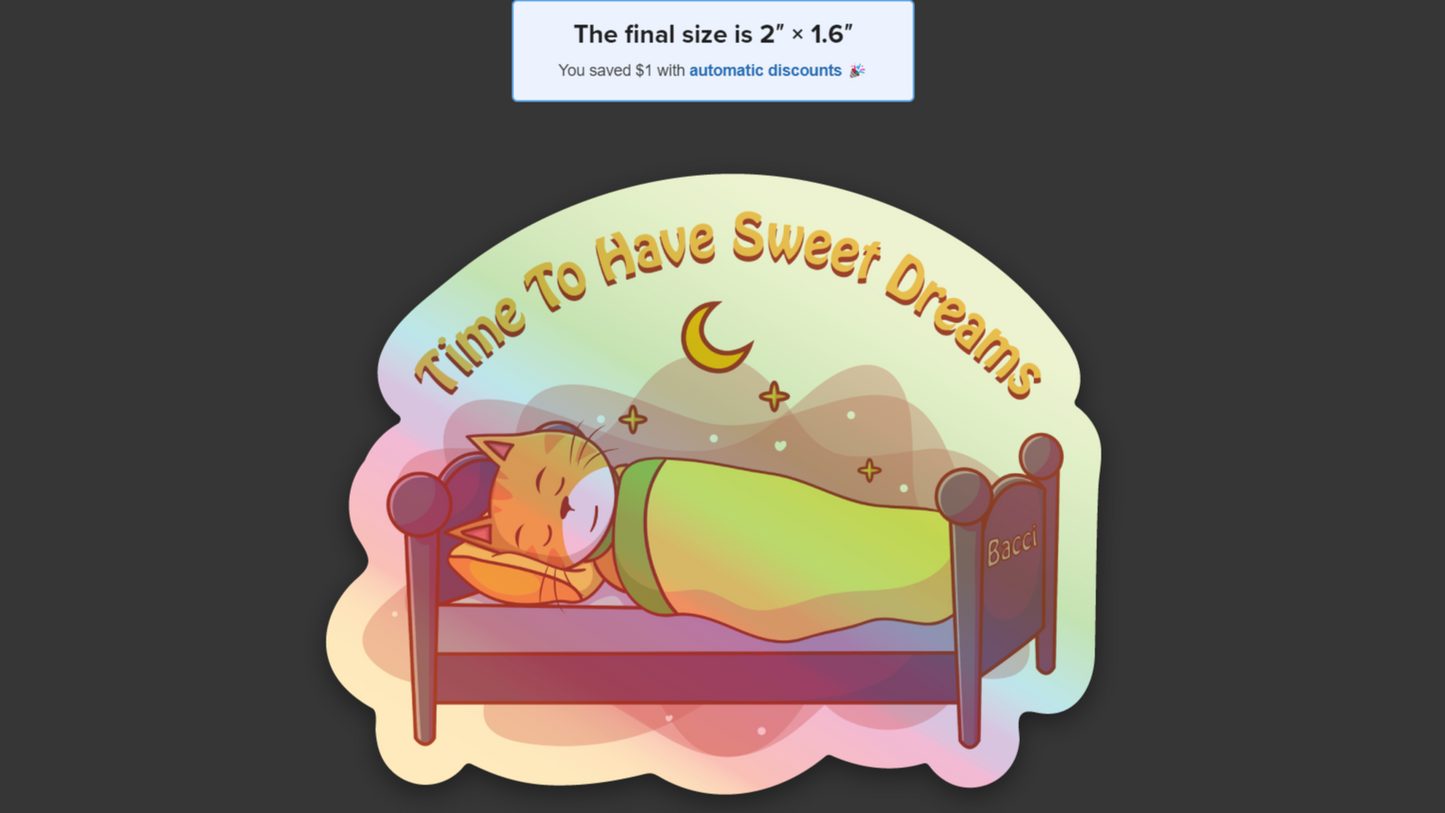 Time To Have Sweet Dreams (10 Hologram Stickers)