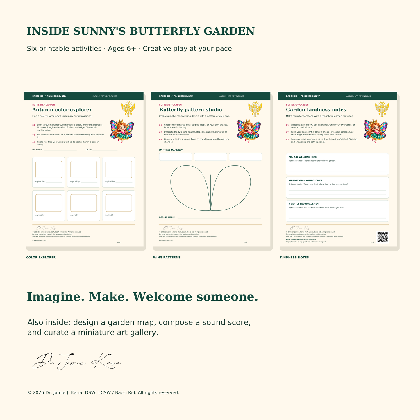 Actual Princess Sunny release activities with rights notice and final-page companion QR
