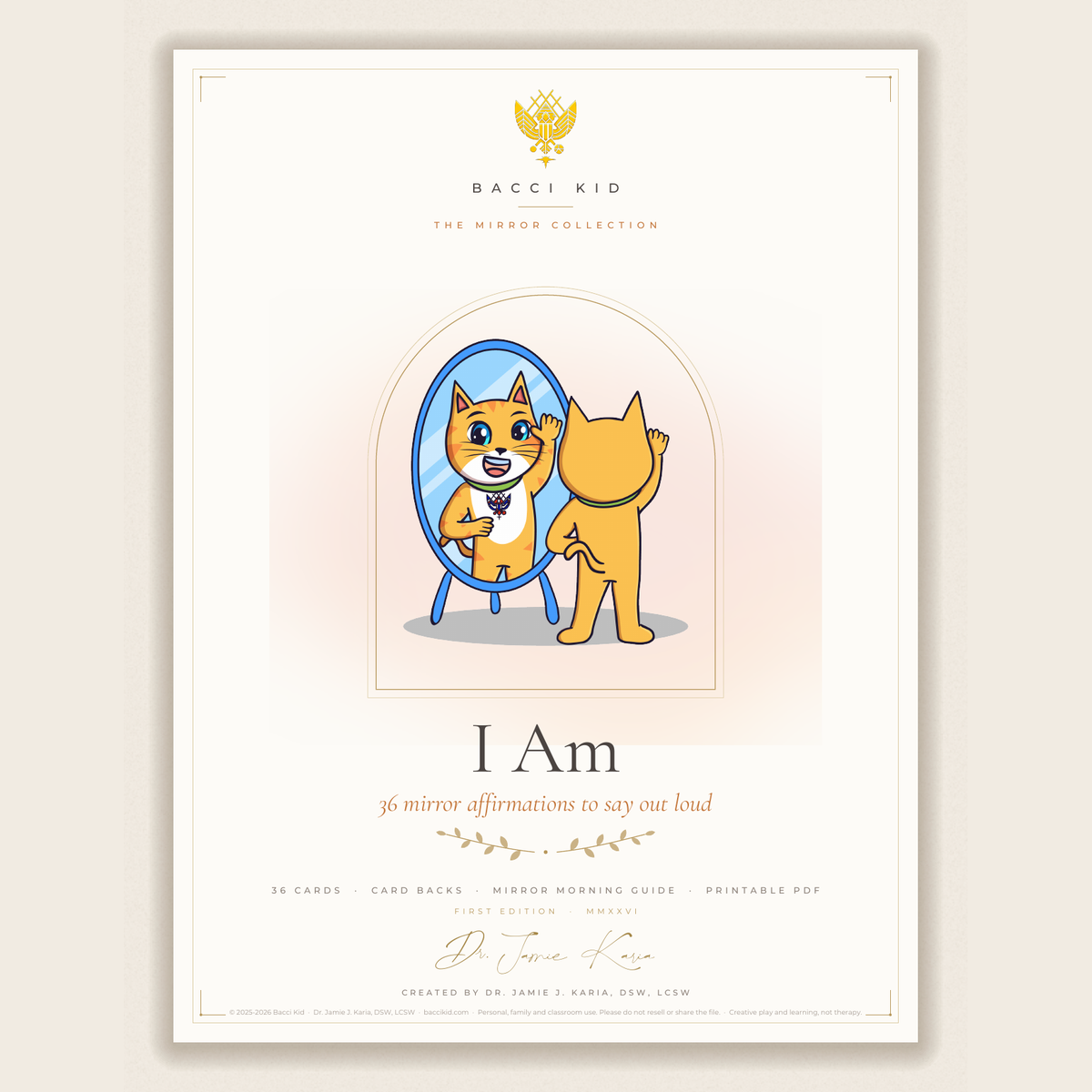 I Am Mirror Affirmation Cards (36 printable cards)