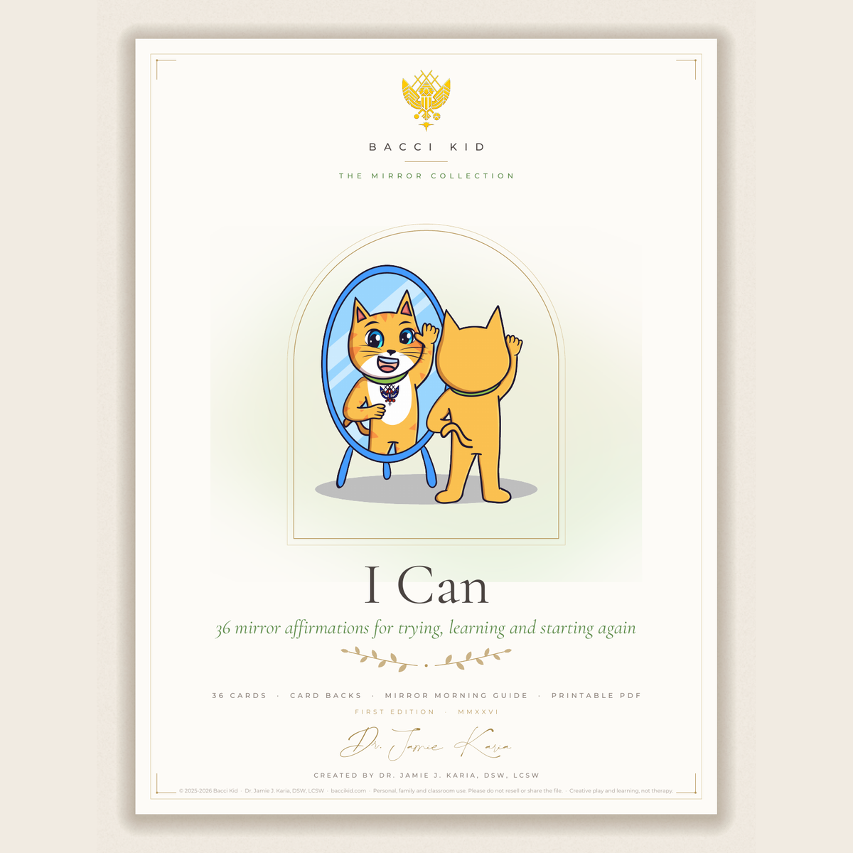 I Can Mirror Affirmation Cards (36 printable cards)