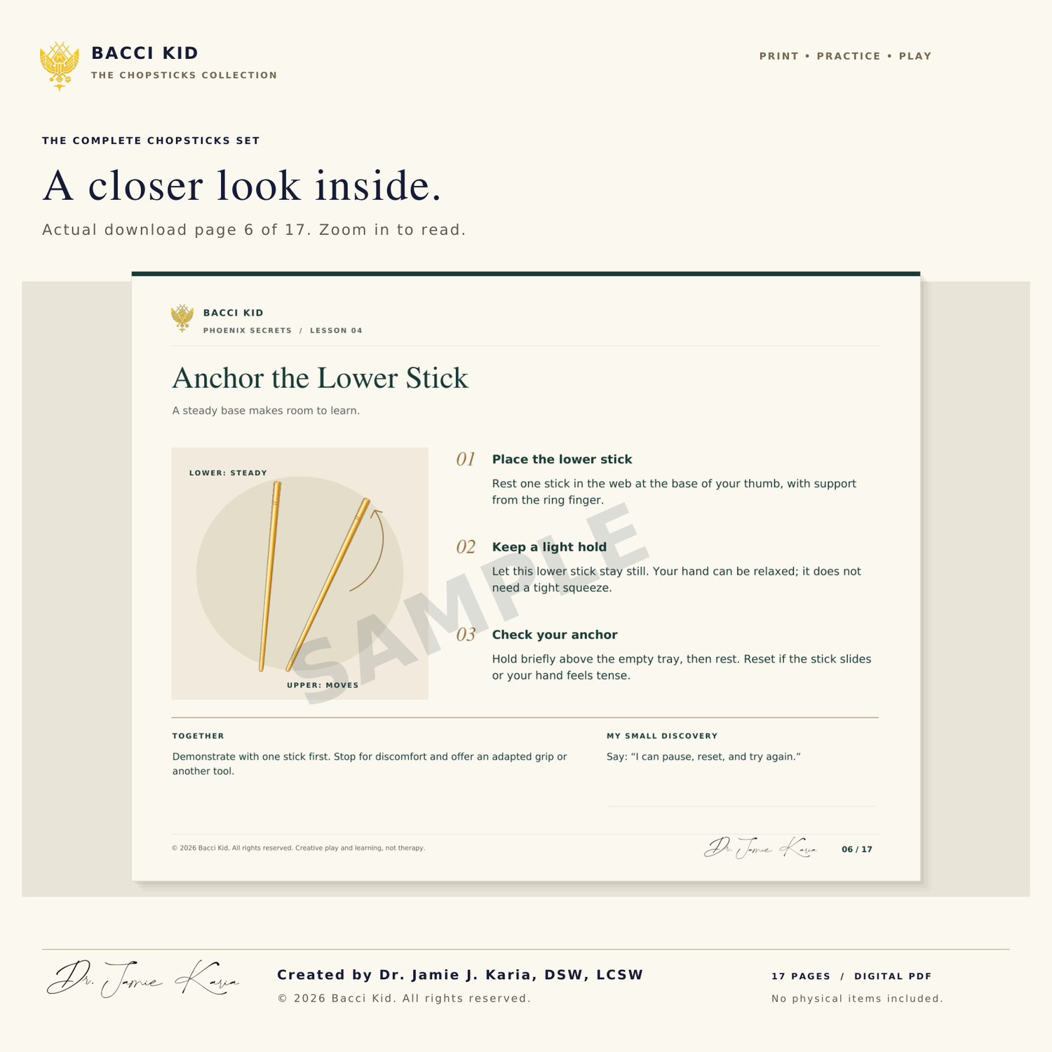 Actual watermarked page 6 of the THE COMPLETE CHOPSTICKS SET PDF.