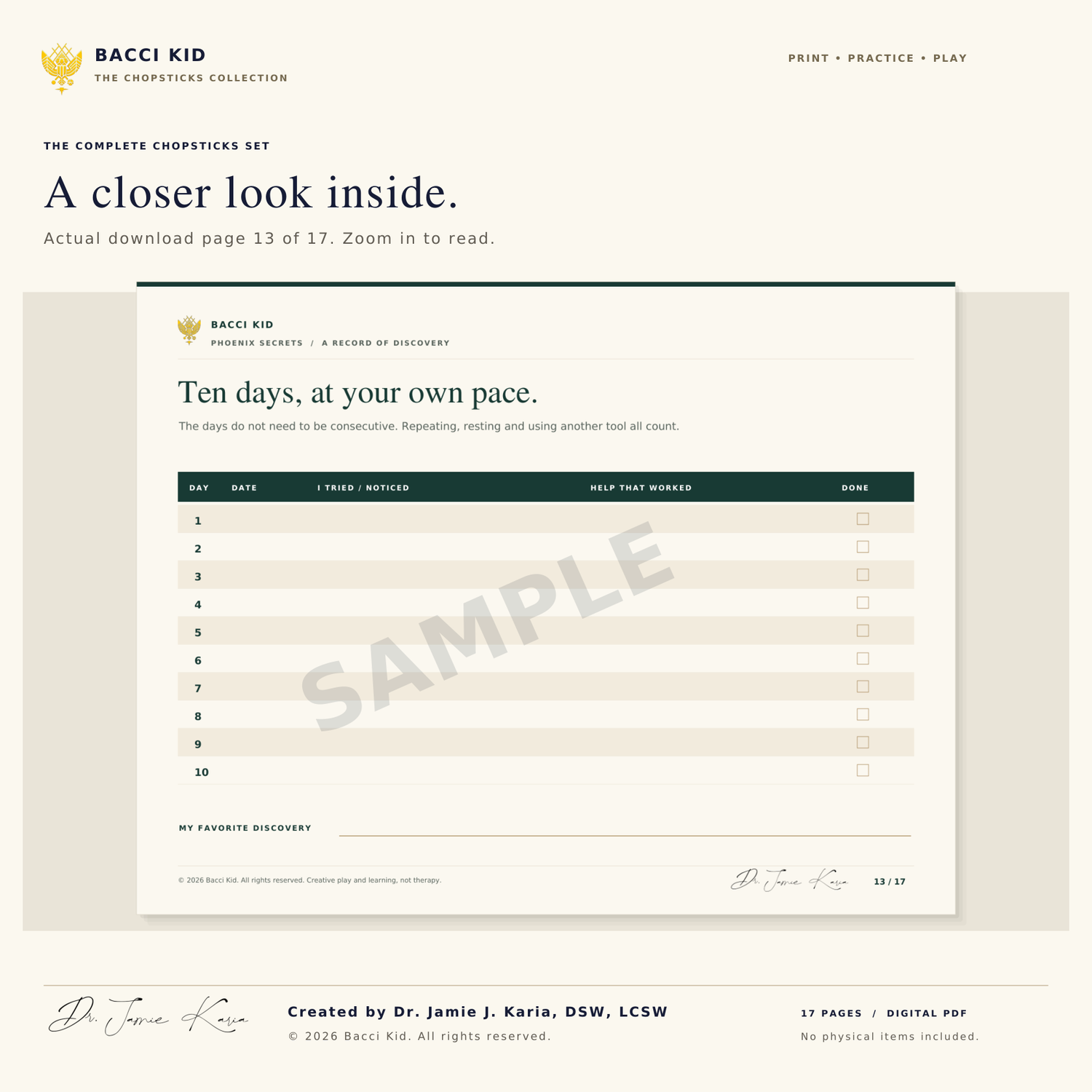 Actual watermarked page 13 of the THE COMPLETE CHOPSTICKS SET PDF.