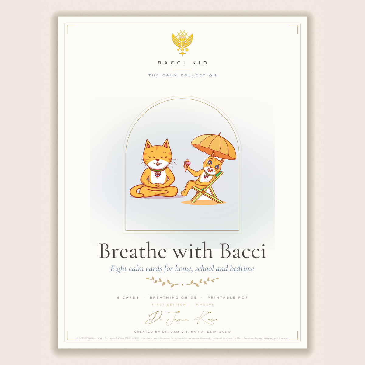 Breathe with Bacci: 8 Calm Cards