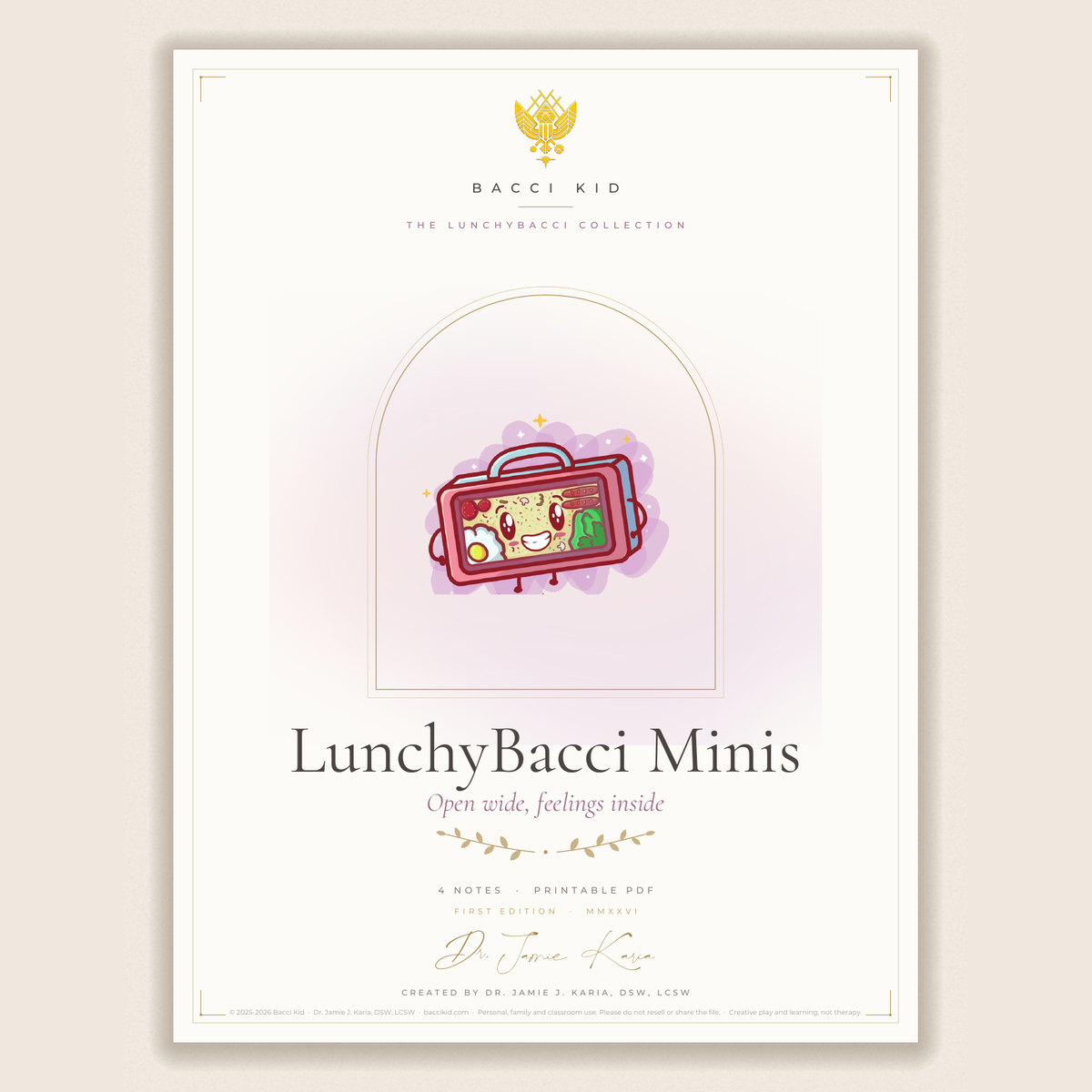 LunchyBacci Minis Set (3 printable note cards)
