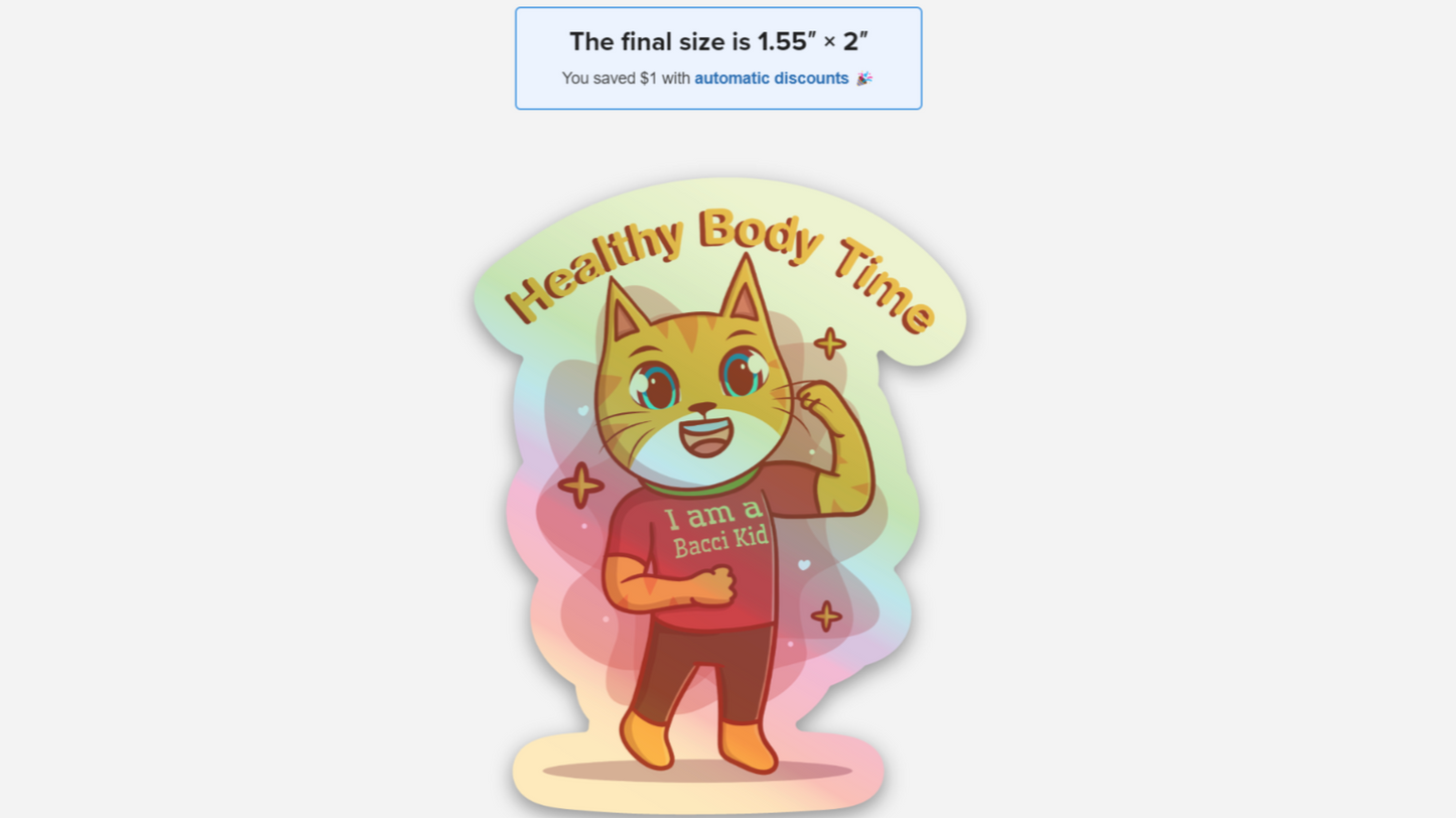 Healthy Body Time (10 Hologram Stickers)