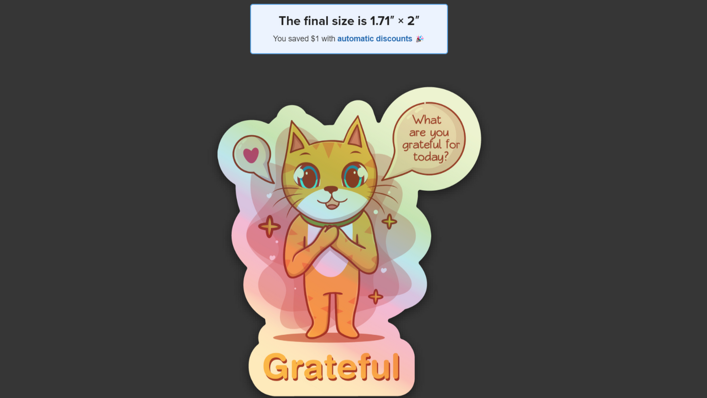 What Are You Grateful For Tody (10 Hologram Stickers)