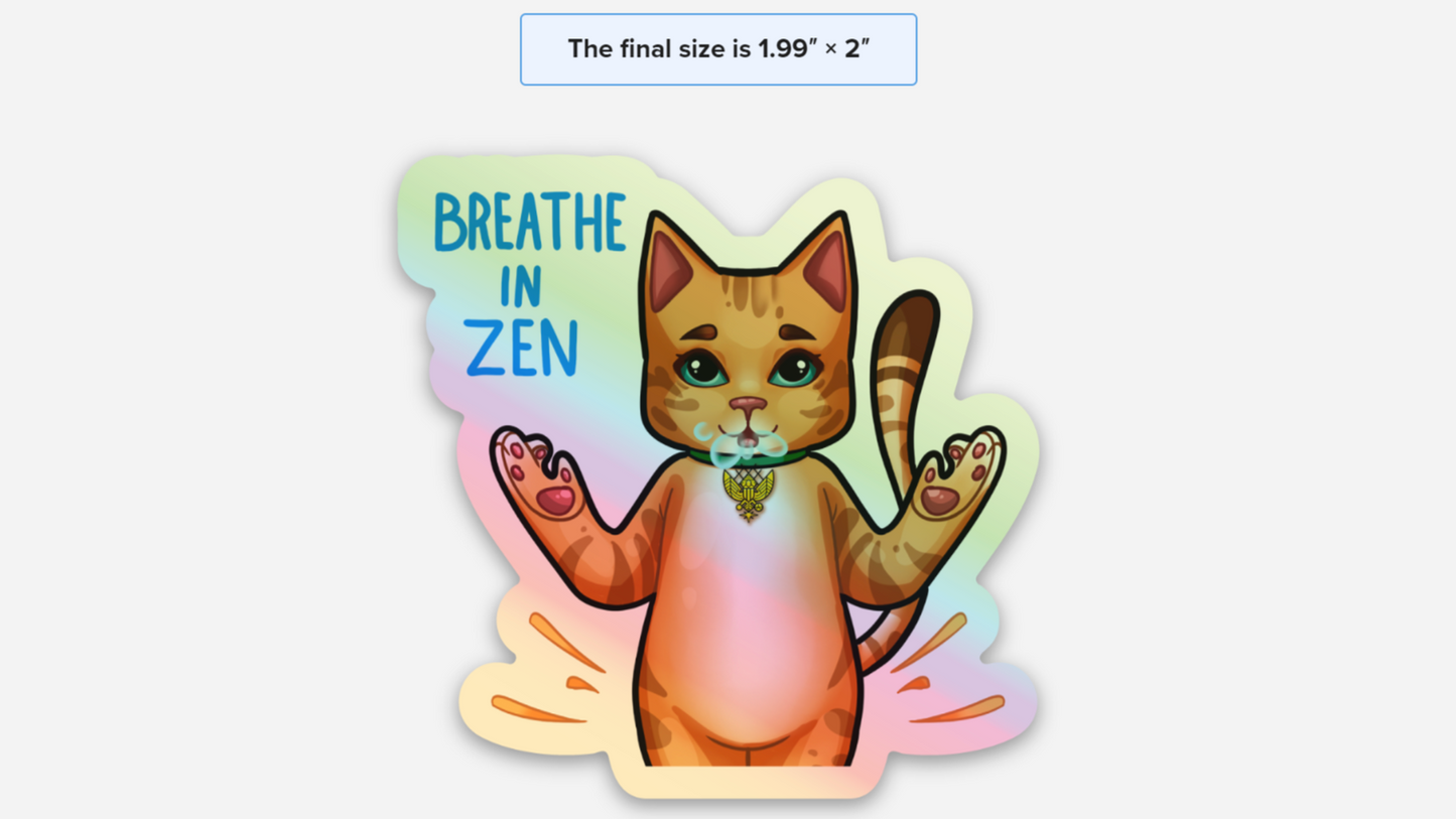 Breathe In Zen (10 Hologram Stickers)