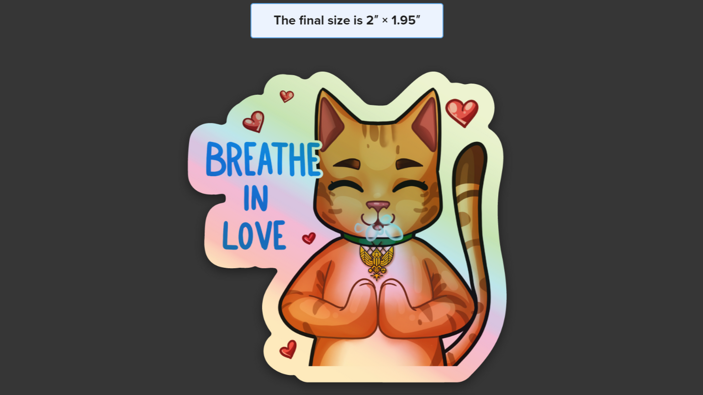 Breathe In Love (10 Hologram Stickers)