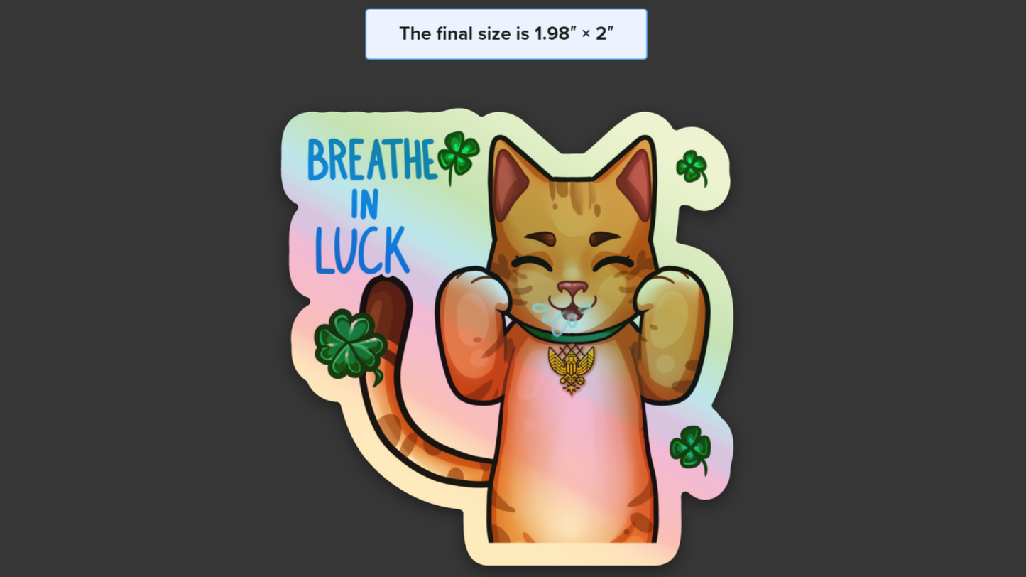 Breathe In Luck (10 Hologram Stickers)