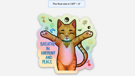 Breathe In Harmony And Peace (10 Hologram Stickers)