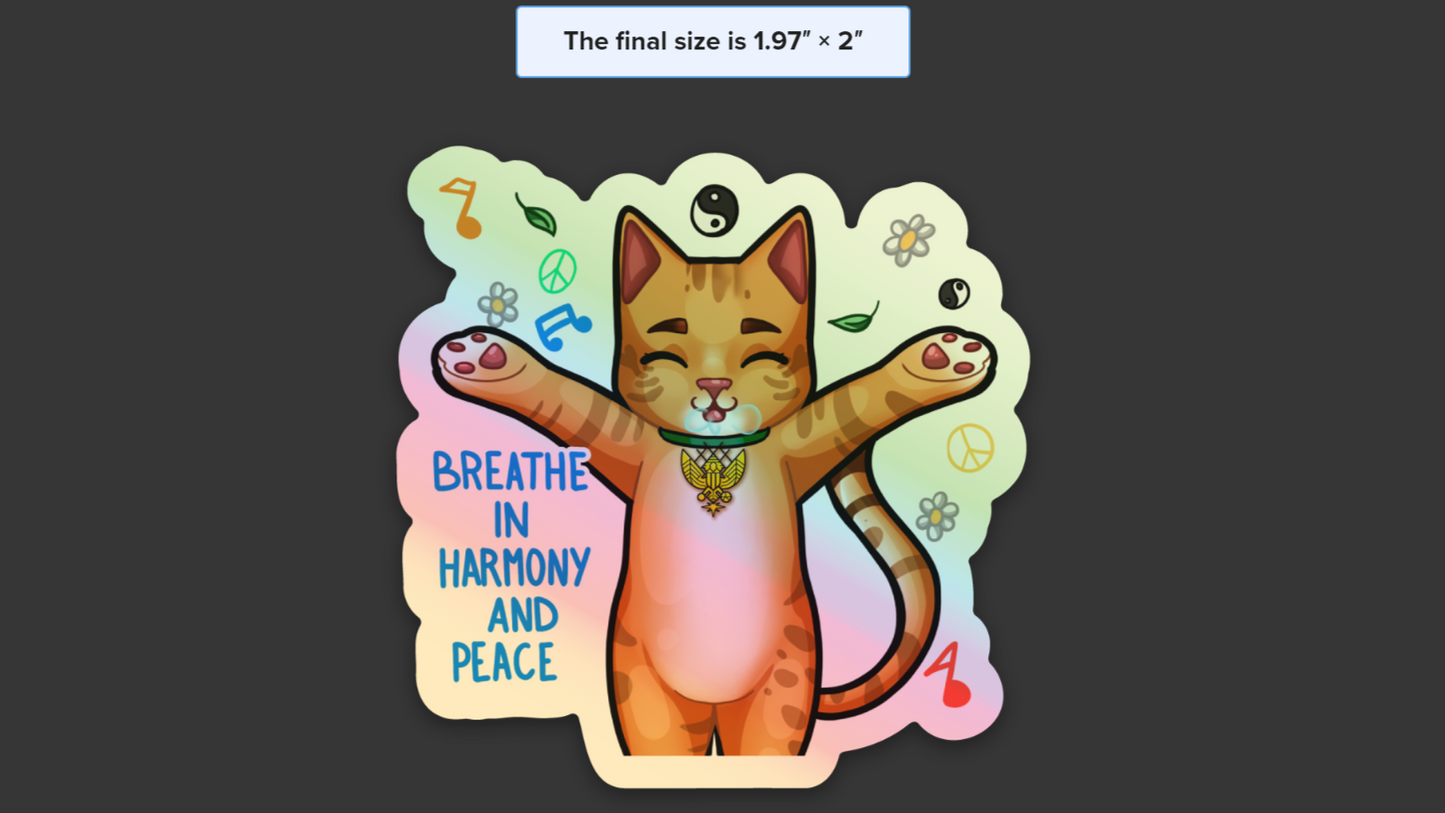 Breathe In Harmony And Peace (10 Hologram Stickers)