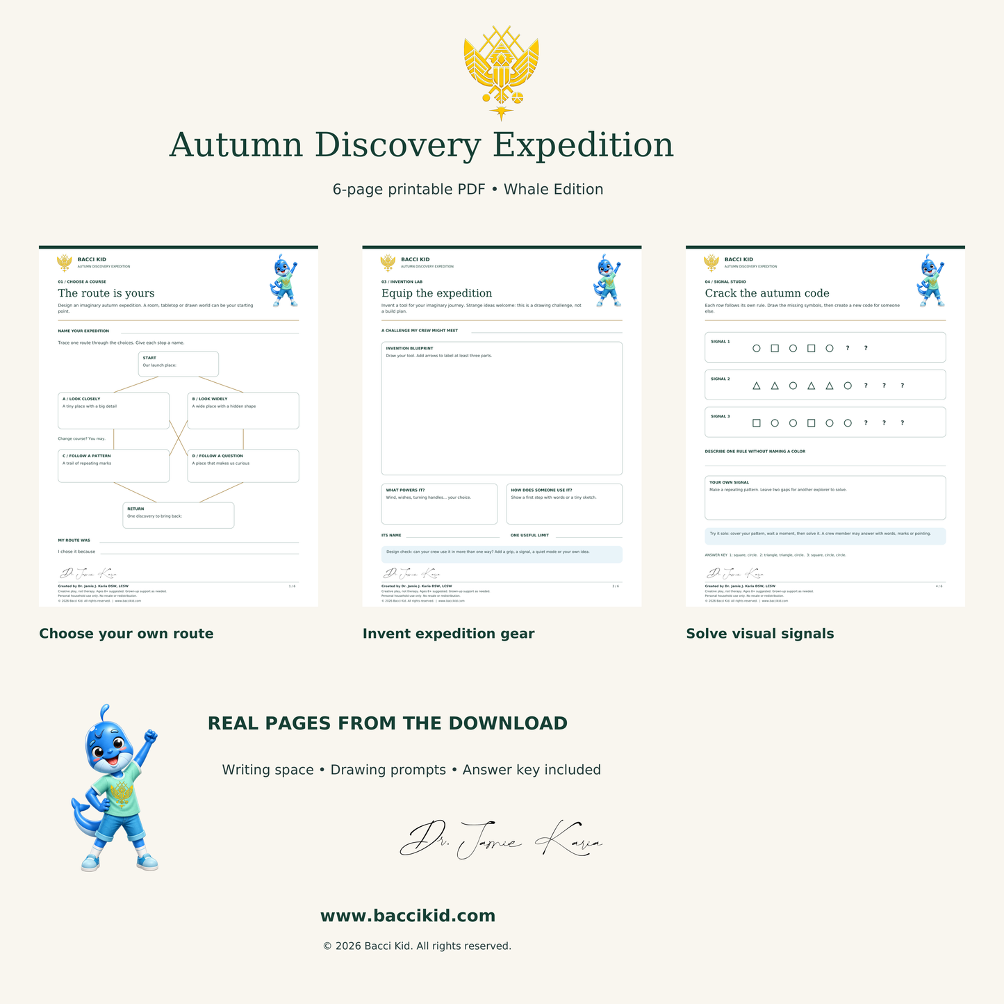 Actual Whale release activity pages with rights footer and final-page companion QR