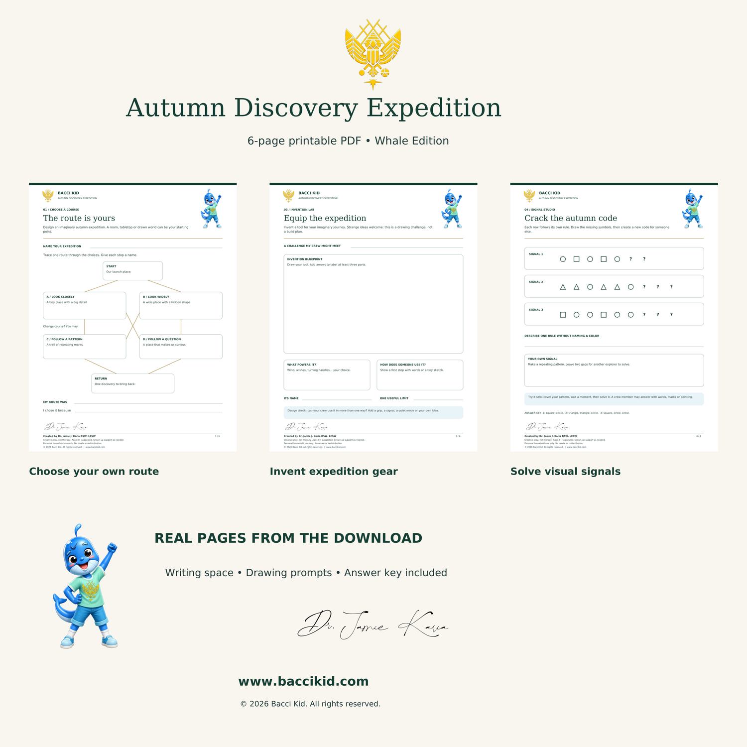 Actual Whale release activity pages with rights footer and final-page companion QR