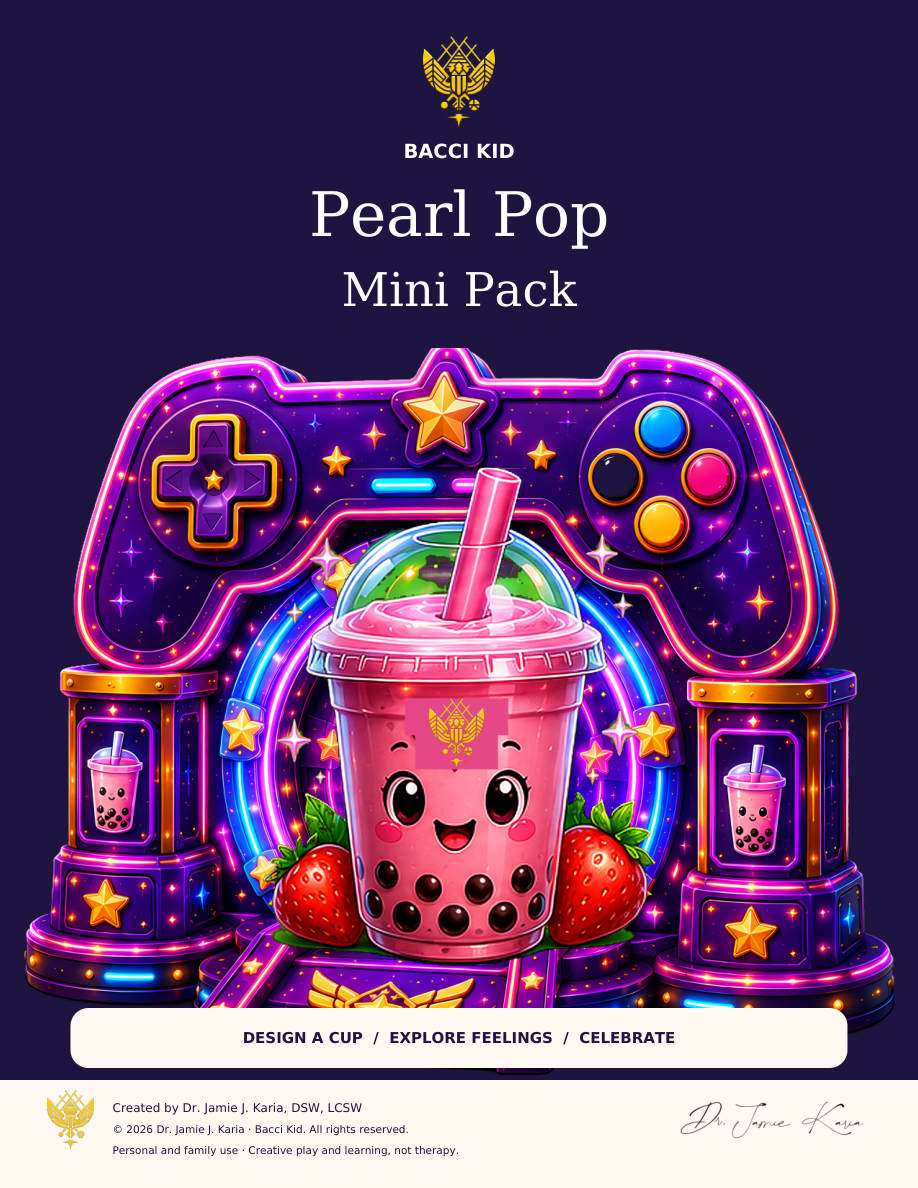 Pearl Pop Mini Pack with the current Bacci Kid yellow crest