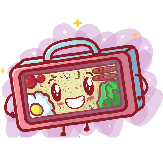 LunchyBacci, the lunchbox buddy. Original Bacci Kid art by Dr. Jamie J. Karia